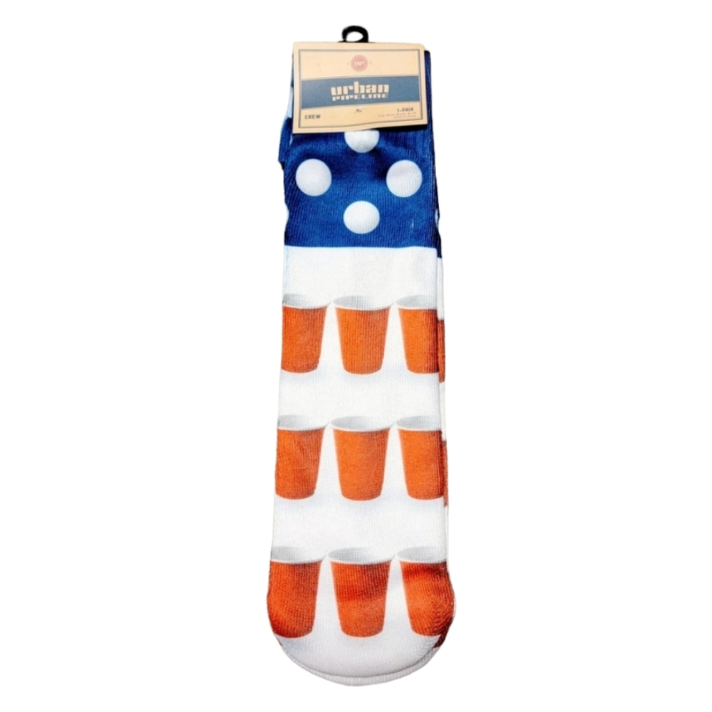 Urban Pipeline Beer‎ Pong Socks - Size 6-12 NWT